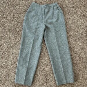 Vintage Koret Career Dress Pants Womens 14 Gray Wool‎ Flannel Elastic USA 90s